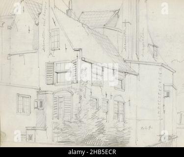 Pagina 16 recto da un libro di sketchbook con 26 pagine., Village view, Willem Koekkoek, 1849 - 1895 Foto Stock