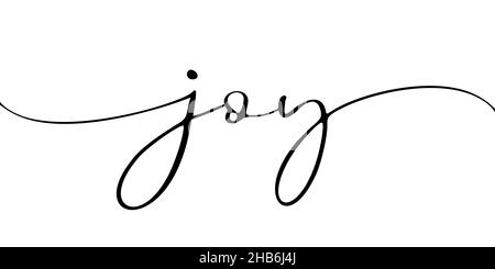 GIOIA, spazzola la bandiera di calligraphy. Frase calligrafia vettoriale. Testo a linee continue e cursive. Illustrazione scritta per poster, biglietti, striscioni o magliette Illustrazione Vettoriale
