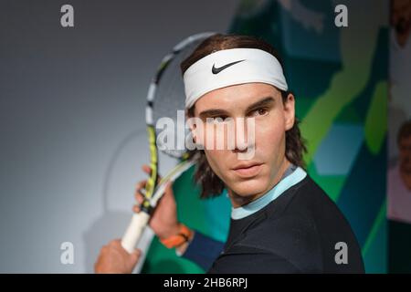 Scultura in cera Rafael Nadal al Madame Tussauds di Istanbul. Rafael Nadal è un tennista professionista spagnolo. Foto Stock