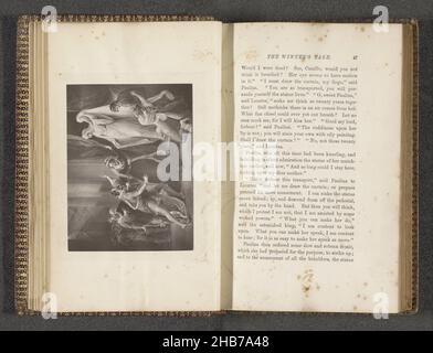 Fotoreproduzione di una stampa di una scena dalla storia d'inverno di William Shakespeare, la storia d'inverno, atto V. scena 3, mostrata è la scena Una Cappella nella casa di Paulina., creatore: anonimo, anonimo, c. 1873 - pollici o prima del 1883, carta, altezza 90 mm x larghezza 121 mm Foto Stock