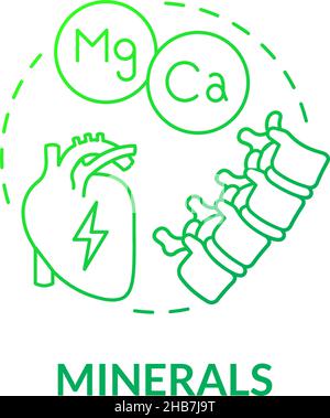 Icona del concetto di gradiente verde dei minerali Illustrazione Vettoriale