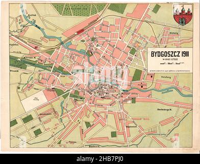 Piano di Bydgoszcz, Mappa di Bydgoszcz, Mappa di Bydgoszcz, Mappa di Bydgoszcz, Mappa di retro Bydgoszcz Vintage Bydgoszcz Map, Old Bydgoszcz Plan, retro Bydgoszcz Foto Stock