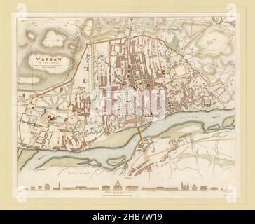 Varsavia Stampa, Mappa Varsavia, Mappa Varsavia, Poster Varsavia, Mapa Warszawy, Miasto Warszawa, Warszawa City, Varsavia City Plan, Old Warsaw Map, 1831 Foto Stock