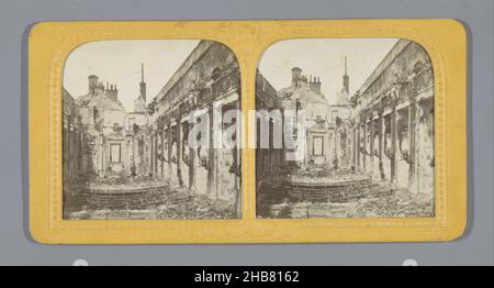 Rovine del Palais des Tuileries durante il comune di Parigi nel 1871, Palais des Tuileries, Galeries de la Paix, Parigi (titolo sull'oggetto), Charles Dauvois (menzionato sull'oggetto), editore: Blocco Adolphe (menzionato sull'oggetto), Parigi, 1871, supporto fotografico, carta, stampa albume, taglio, altezza 87 mm x larghezza 172 mm Foto Stock