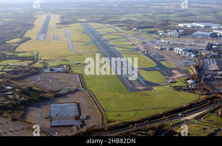 Vista aerea dell'Aeroporto Internazionale di Manchester Foto Stock