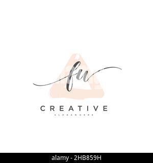 FW Initial Letter Handwriting logo modello disegnato a mano vettore, logo per la bellezza, cosmetici, matrimoni, moda e arte commerciale Illustrazione Vettoriale