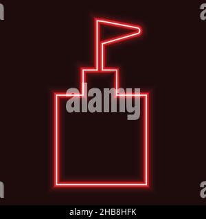 Disegno vettoriale icona segnale scuola con effetto neon. eps 10 Illustrazione Vettoriale