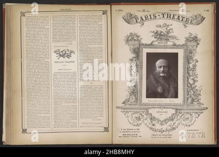 Ritratto di Jacques Offenbach, Offenbach (titolo sull'oggetto), Félix Nadar (menzionato sull'oggetto), Lemercier & Cie (possibilmente), Francia, costruttore di Parisprint: Francia, relatore intermedio: Francia, tipografo: Parigi, c. 1870 - prima del 20-Apr-1876, carta, altezza 124 mm x larghezza 86 mm Foto Stock