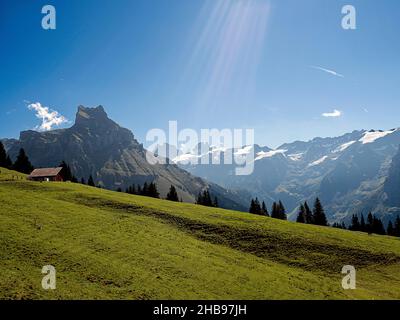 Un piccolo rifugio sul Monte Titlis, Engelberg, Svizzera Foto Stock