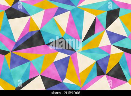 Ripetizione poligonale geometrica senza giunture. Modello moderno con poligoni colorati. Trama di poligoni. Sfondo moderno. Foto Stock