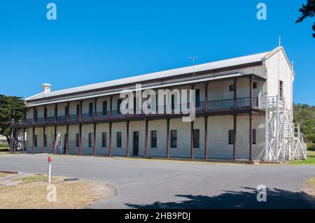 Edificio ospedaliero presso la storica Portsea Quarantine Station, Point Nepean National Park, Victoria, Australia Foto Stock