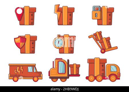 Raccolta di illustrazioni vettoriali logistiche e di consegna Illustrazione Vettoriale