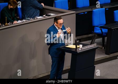 Berlino, Germania. 16th Dic 2021. Martin Reichardt, politico tedesco che rappresenta l'alternativa di partito per la Germania, AFD. (Credit Image: © Ralph Pache/PRESSCOV via ZUMA Press Wire) Foto Stock