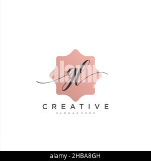 GL calligrafia iniziale minimalista modello di logo geometrico arte vettoriale, Logo per la bellezza d'affari, la moda e altre opere d'arte Illustrazione Vettoriale