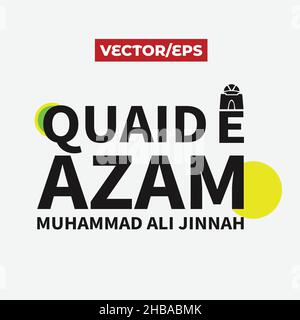 25th dicembre Quaid-e-Azam Day Vector con Mizar-e-Quaid Fondatore del compleanno del Pakistan Celebration Day Illustrazione Vettoriale