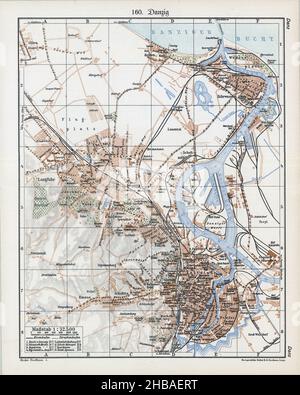 Mappa di Danzica, Mappa di Danzica, Mappa di Danzica, Mappa di Danzica, Mappa di Danzica, Mappa di Danzica Vintage, Mappa di Danzica Vecchia, piano di Danzica, Gdańsk Mappa, Gdańsk piano Foto Stock