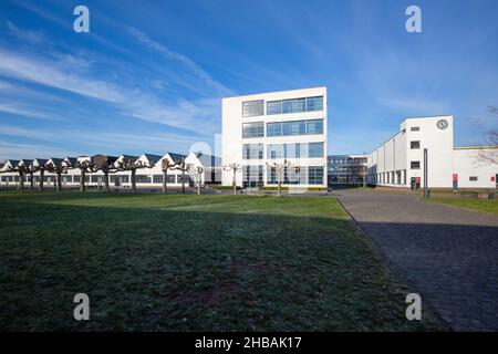 Krefeld - Vista frontale al Clock-House al Mies van der Rohe Business Park, North Rhine Westphalia, Germania, 31.01.2021 Foto Stock