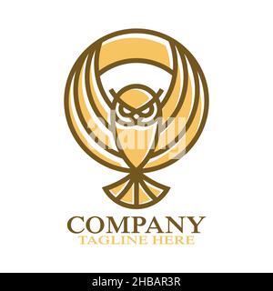 Logo OWL semplice e moderno. Illustrazione vettoriale Illustrazione Vettoriale