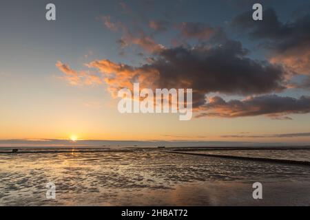 Tramonto a Holmersiel Foto Stock