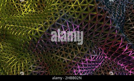 3D rendering, astratto giallo materia sfondo geometrico Foto Stock