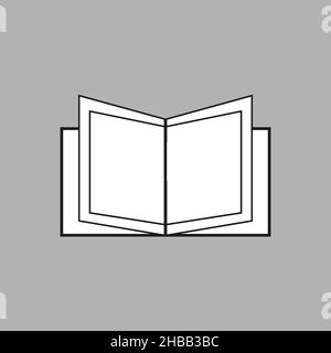 Icona libro. Icona del libro isolata su sfondo bianco Illustrazione Vettoriale