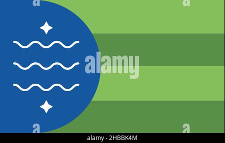 Vista dall'alto della bandiera Bellingham, Washington, Stati Uniti d'America. USA patriota e concetto di viaggio. Nessun flagpole. Progettazione di piani, layout. Contrassegna sfondo Foto Stock