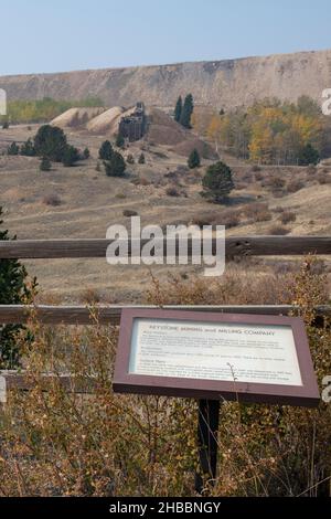 Colorado, Teller County, Victor, Vindicator Valley Trail. Storico quartiere delle miniere d'oro, la miniera di Clyde. Foto Stock