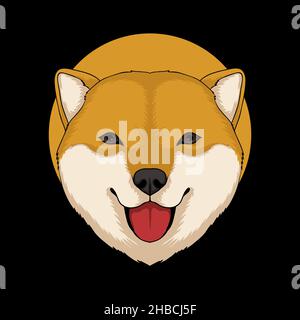 Illustrazione del vettore della testa del cane Shiba inu Illustrazione Vettoriale