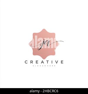 JA calligrafia iniziale minimalista modello di logo geometrico arte vettoriale, Logo per la bellezza d'affari, la moda, e altre opere d'arte Illustrazione Vettoriale