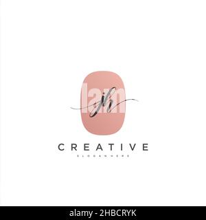 JH calligrafia iniziale minimalista modello di logo geometrico arte vettoriale, Logo per la bellezza del business, la moda, e altre opere d'arte Illustrazione Vettoriale
