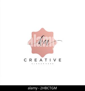 KA iniziale calligrafia minimalista modello di logo geometrico arte vettoriale, Logo per la bellezza del business, la moda, e altre arti Illustrazione Vettoriale