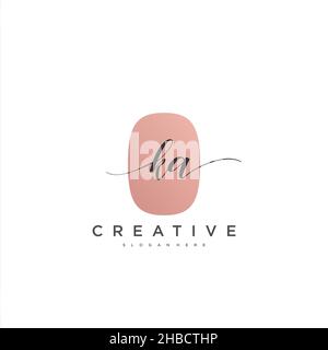 KA iniziale calligrafia minimalista modello di logo geometrico arte vettoriale, Logo per la bellezza del business, la moda, e altre arti Illustrazione Vettoriale