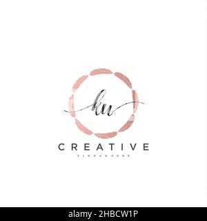 KW calligrafia iniziale minimalista modello di logo geometrico arte vettoriale, Logo per la bellezza del business, la moda, e altre opere d'arte Illustrazione Vettoriale