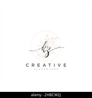 KZ Initial handwriting minimal geometrico logo modello arte vettoriale, Logo per la bellezza del business, la moda, e altre arti Illustrazione Vettoriale