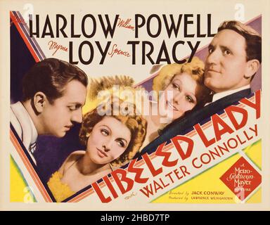 SPENCER TRACY, WILLIAM POWELL, MYRNA LOY E JEAN HARLOW IN LIBELED LADY (1936), DIRETTO DA JACK CONWAY. Credito: M.G.M. / Album Foto Stock
