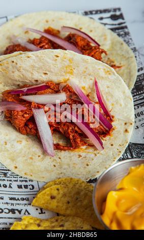 Cochinita pibil, cucina messicana taco Maya dal Messico dallo Yucatan Foto Stock