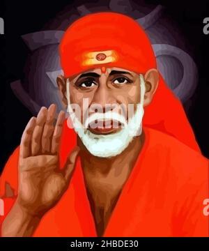 sai baba dio indiano illustrazione cultura Foto Stock