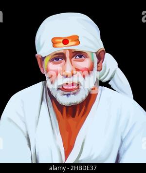 sai baba dio indiano illustrazione cultura Foto Stock