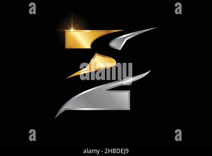 Lettera iniziale Z con backspace S o pathway modello vettoriale per la progettazione di logo, simbolo alfabetico grafico per l'identità aziendale Illustrazione Vettoriale