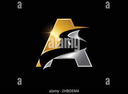 Lettera iniziale A con modello vettoriale di progettazione del logo del backspace S o pathway, simbolo dell'alfabeto grafico per l'identità aziendale Illustrazione Vettoriale