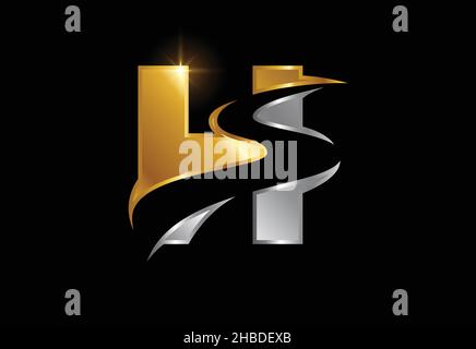 Lettera iniziale H con backspace S o modello vettoriale di progettazione di pathway Logo, simbolo alfabetico grafico per identità aziendale Illustrazione Vettoriale