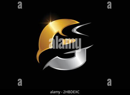 Lettera iniziale G con backspace S o modello vettoriale di progettazione di pathway Logo, simbolo alfabetico grafico per identità aziendale Illustrazione Vettoriale