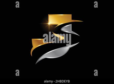 Lettera iniziale J con backspace S o modello vettoriale di progettazione di pathway Logo, simbolo alfabetico grafico per identità aziendale Illustrazione Vettoriale