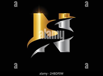 Lettera iniziale N con backspace S o modello vettoriale di progettazione di pathway Logo, simbolo alfabetico grafico per identità aziendale Illustrazione Vettoriale