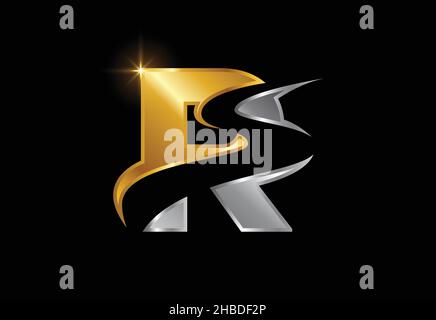 Lettera iniziale R con backspace S o modello vettoriale di progettazione di pathway Logo, simbolo alfabetico grafico per identità aziendale Illustrazione Vettoriale