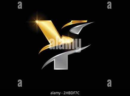 Lettera iniziale Y con backspace S o pathway modello vettoriale per la progettazione di logo, simbolo alfabetico grafico per l'identità aziendale Illustrazione Vettoriale