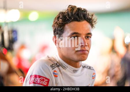 Yas Marina Circuit, Yas Island 12th Dicembre 2021 Ritratto di Lando Norris durante LA FORMULA 1 ETIHAD AIRWAYS ABU DHABI GRAND PRIX 2021 Emirati Arabi Uniti Eleanor Hoad Foto Stock