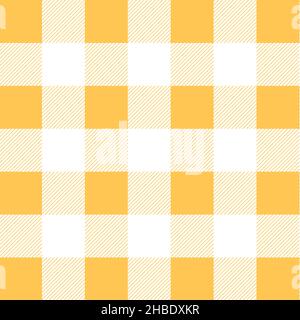 Gingham giallo controllato plaid senza cuciture pattern Illustrazione Vettoriale