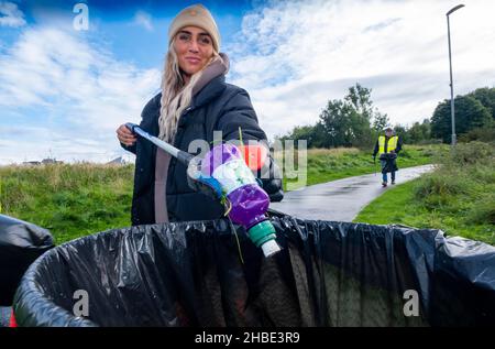 Raccolta di rifiuti in Scozia Foto Stock