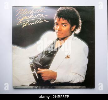 LP Cover of Thriller, il sesto album in studio di Michael Jackson, uscito nel 1982 Foto Stock